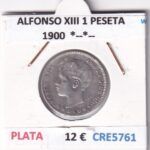 CRE5761 MONEDA ESPAÑA ALFONSO XIII 1 PESETA 1900  *--*-- PLATA