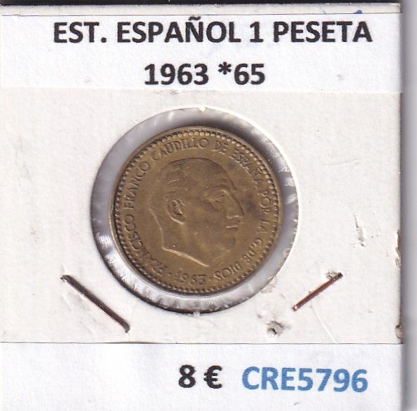 imagen-13-27685.jpg CRE5796 MONEDA ESTADO ESPAÑOL 1 PESETA 1963 *65 - Imagen 1
