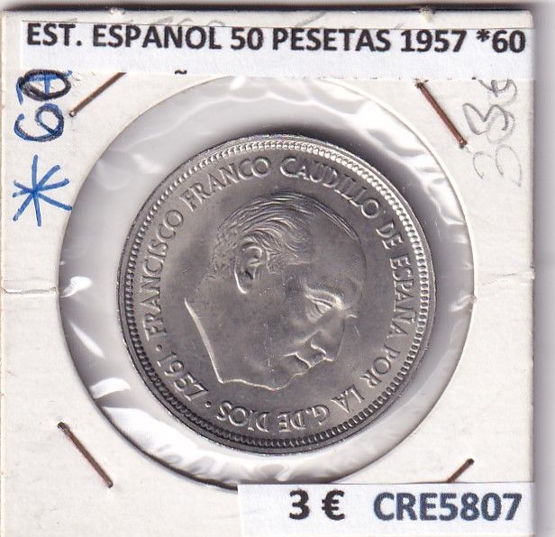 imagen-13-27696.jpg CRE5807 MONEDA ESTADO ESPAÑOL 50 PESETAS 1957 *60 - Imagen 1