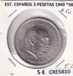 CRE5810 MONEDA ESTADO ESPAÑOL 5 PESETAS 1949 *50