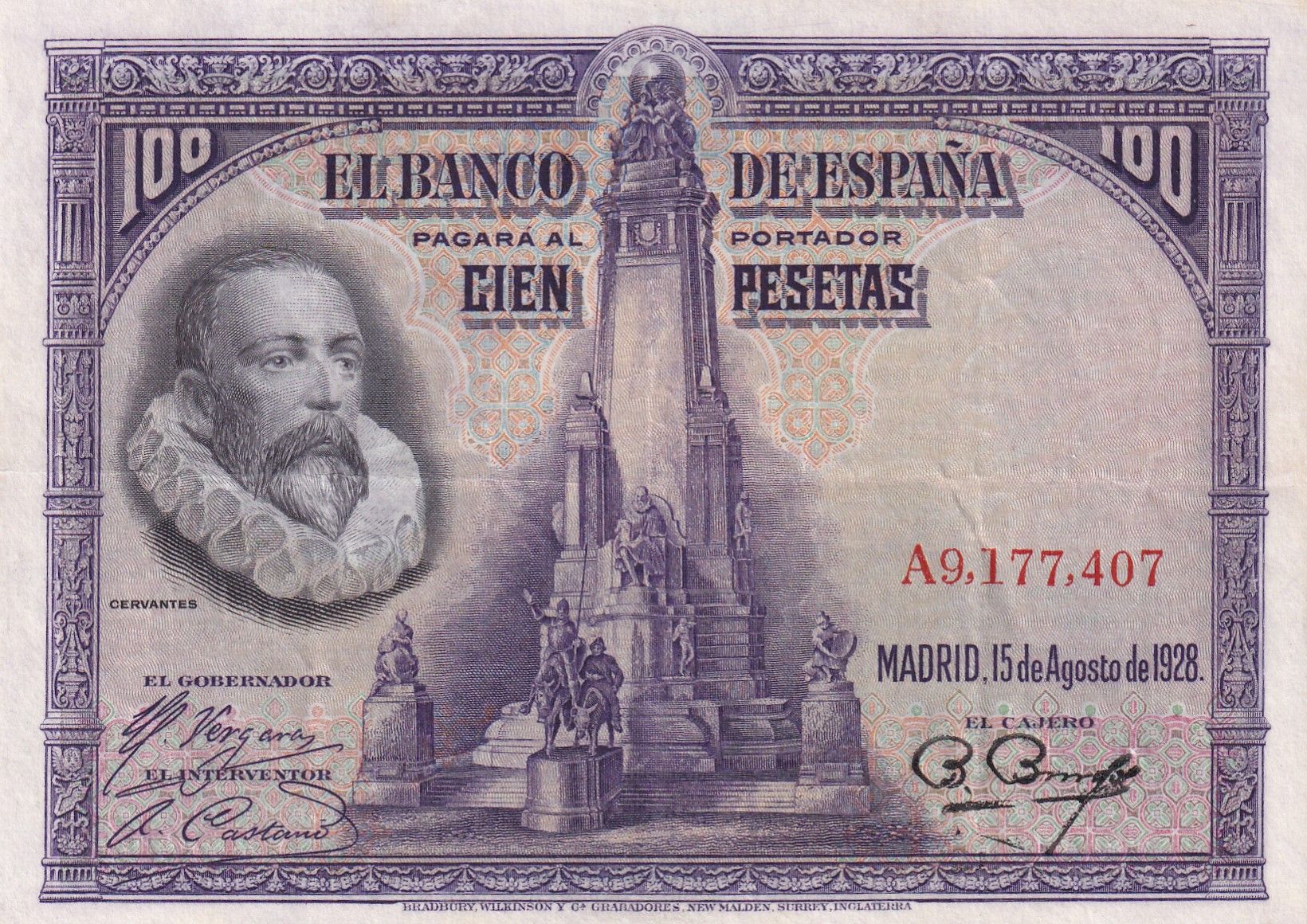 imagen-13-27747.jpg CRBS2905 BILLETE ESPAÑA 100 PESETAS 1928 BC - Imagen 1