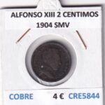 CRE5844 MONEDA ESPAÑA ALFONSO XIII 2 CENTIMOS 1904 SMV COBRE