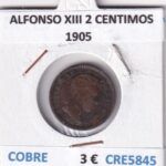 CRE5845 MONEDA ESPAÑA ALFONSO XIII 2 CENTIMOS 1905 COBRE