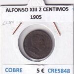 CRE5848 MONEDA ESPAÑA ALFONSO XIII 2 CENTIMOS 1905 COBRE
