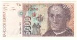 CRBS1168 BILLETE ESPAÑA 5000 PESETAS 1992 SERIE 9B MUY RARA