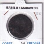 CRE5874 MONEDA ESPAÑA ISABEL II 4 MARAVEDIS COBRE