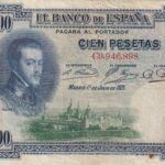CRBS0416 BILLETE ESPAÑA 100 PESETAS 1925 CON 1 RESELLO MBC- 12