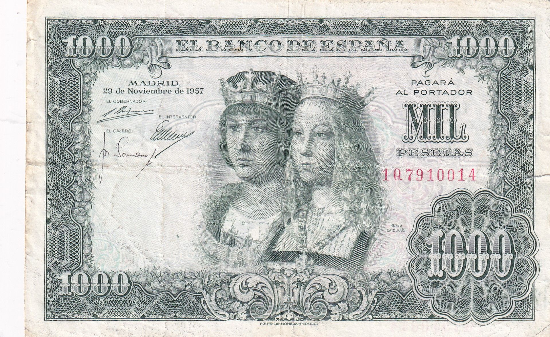 imagen-13-27904.jpg CRBS2676 BILLETE ESPAÑA 1000 PESETAS 1957 BC - Imagen 1