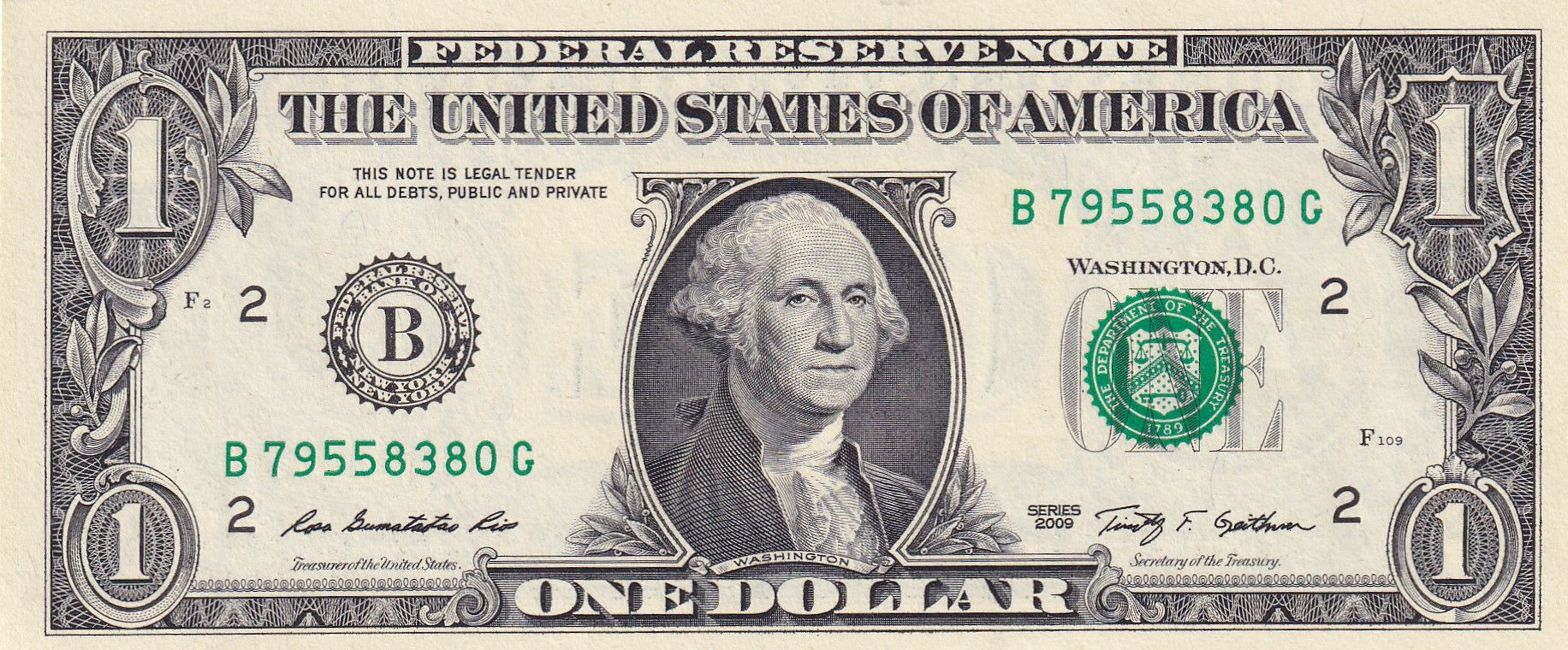 imagen-13-27911.jpg CRBX1446 BILLETE EEUU 1 DOLAR SERIE B 2017 CAPICUA MBC - Imagen 1