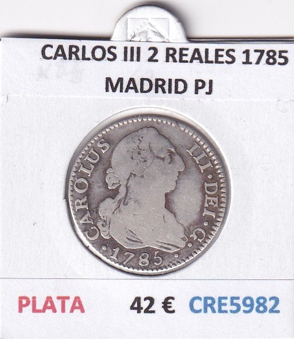 imagen-13-27965.jpg CRE5982 MONEDA ESPAÑA CARLOS III 2 REALES 1785 MADRID PJ PLATA - Imagen 1