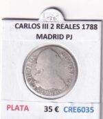 CRE6035 MONEDA ESPAÑA CARLOS III 2 REALES 1788 MADRID PJ PLATA