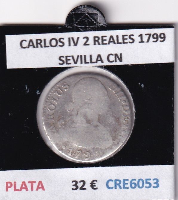 imagen-13-28047.jpg CRE6053 MONEDA ESPAÑA CARLOS IV 2 REALES 1799 SEVILLA CN PLATA - Imagen 1