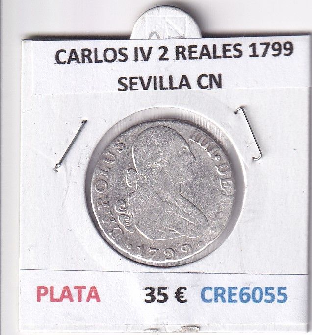 imagen-13-28049.jpg CRE6055 MONEDA ESPAÑA CARLOS IV 2 REALES 1799 SEVILLA CN PLATA - Imagen 1