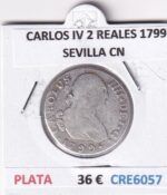 CRE6057 MONEDA ESPAÑA CARLOS IV 2 REALES 1799 SEVILLA CN PLATA