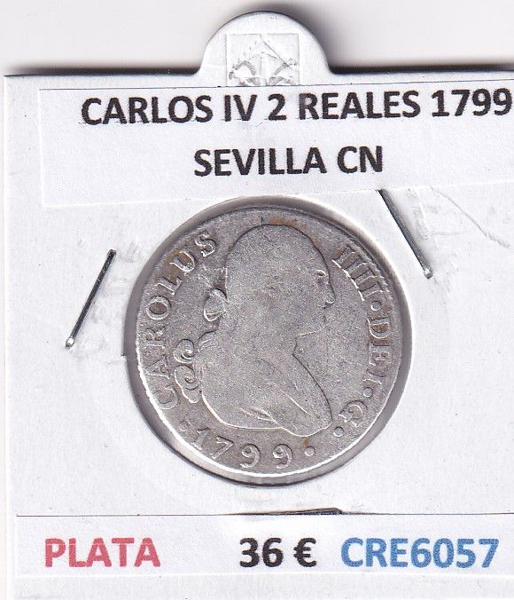 imagen-13-28051.jpg CRE6057 MONEDA ESPAÑA CARLOS IV 2 REALES 1799 SEVILLA CN PLATA - Imagen 1