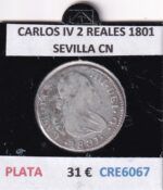 CRE6067 MONEDA ESPAÑA CARLOS IV 2 REALES 1801 SEVILLA CN PLATA