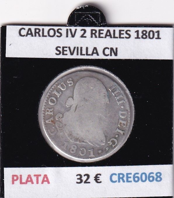 imagen-13-28062.jpg CRE6068 MONEDA ESPAÑA CARLOS IV 2 REALES 1801 SEVILLA CN PLATA - Imagen 1