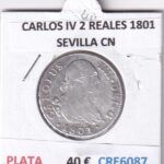 CRE6087 MONEDA ESPAÑA CARLOS IV 2 REALES 1801 SEVILLA CN PLATA