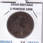 CR3727 MONEDA GRAN BRETAÑA 1 PENIQUE 1908 BRONCE