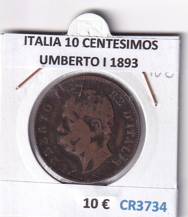 imagen-13-28107.jpg CR3734 MONEDA ITALIA 10 CENTESIMOS UMBERTO I 1893 - Imagen 1