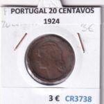 CR3738 MONEDA PORTUGAL 20 CENTAVOS 1924