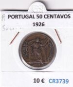 CR3739 MONEDA PORTUGAL 50 CENTAVOS 1926