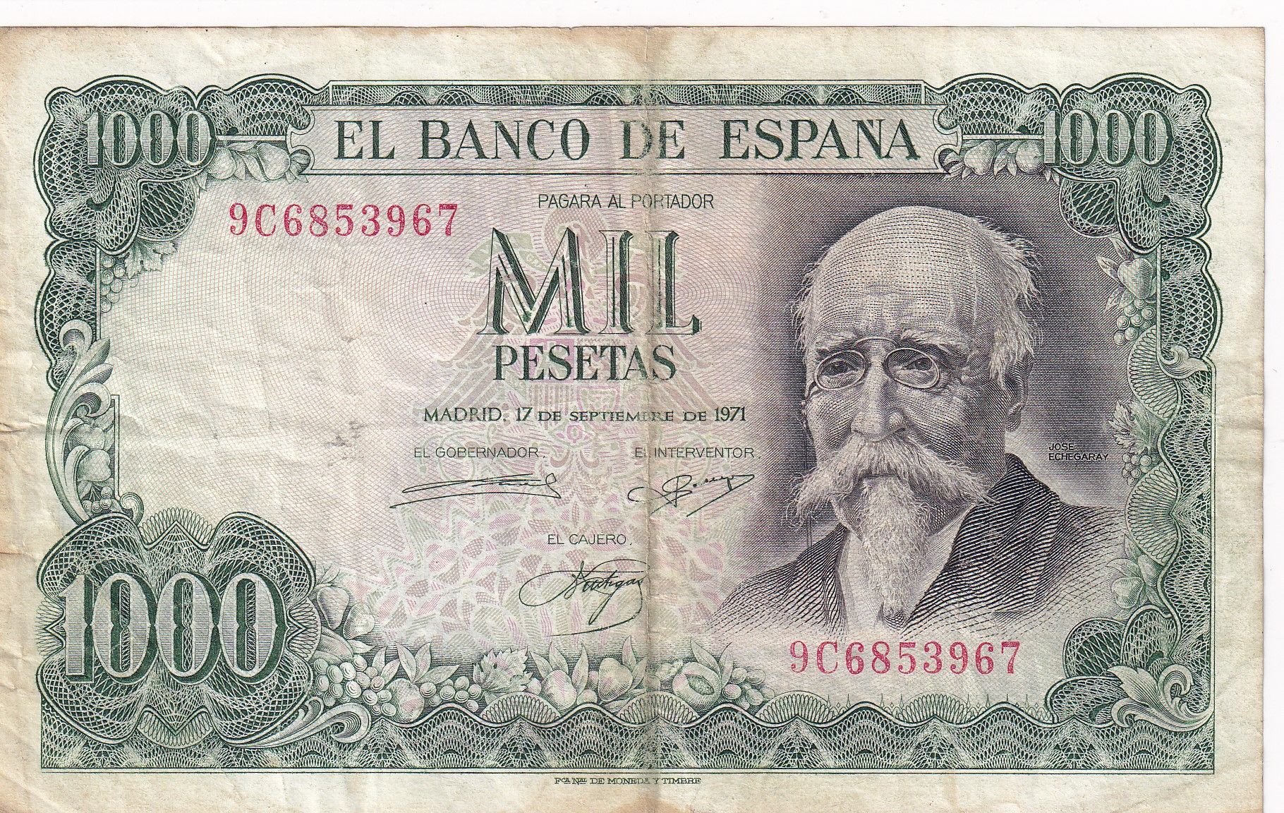 imagen-13-28149.jpg CRBS2682 BILLETE ESPAÑA 1000 PESETAS 1971 SERIE 9C MC - Imagen 1