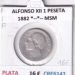 CRE6142 MONEDA ESPAÑA ALFONSO XII 1 PESETA 1882 *--*-- MSM PLATA