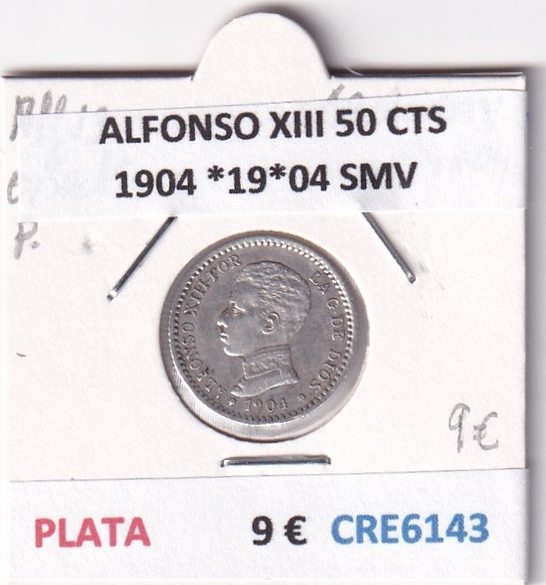 imagen-13-28190.jpg CRE6143 MONEDA ESPAÑA ALFONSO XIII 50 CENTIMOS 1904 *19*04 SMV PLATA - Imagen 1