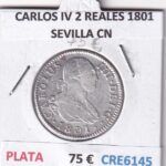 CRE6145 MONEDA ESPAÑA CARLOS IV 2 REALES 1801 SEVILLA CN PLATA