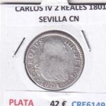 CRE6149 MONEDA ESPAÑA CARLOS IV 2 REALES 1801 SEVILLA CN PLATA