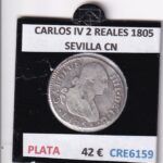 CRE6159 MONEDA ESPAÑA CARLOS IV 2 REALES 1805 SEVILLA CN PLATA