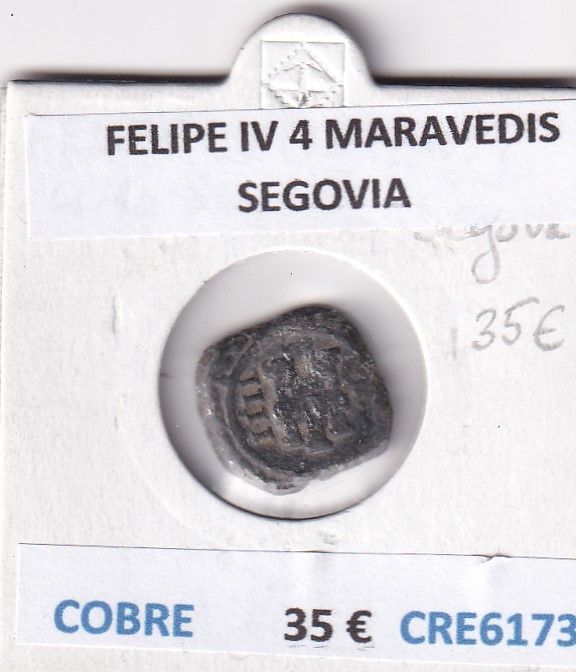 imagen-13-28246.jpg CRE6173 MONEDA ESPAÑA FELIPE IV 4 MARAVEDIS SEGOVIA COBRE - Imagen 1