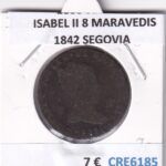 CRE6185 MONEDA ESPAÑA ISABEL II 8 MARAVEDIS 1842 SEGOVIA