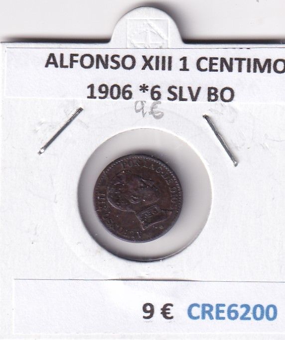 imagen-13-28273.jpg CRE6200 MONEDA ESPAÑA ALFONSO XIII 1 CENTIMO 1906 *6 SLV BO - Imagen 1