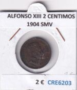 CRE6203 MONEDA ESPAÑA ALFONSO XIII 2 CENTIMOS 1904 SMV