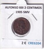 CRE6204 MONEDA ESPAÑA ALFONSO XIII 2 CENTIMOS 1905 SMV