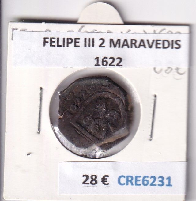 imagen-13-28303.jpg CRE6231 MONEDA ESPAÑA FELIPE III 2 MARAVEDIS 1622 - Imagen 1