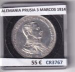 CR3767 MONEDA ALEMANIA PRUSIA 3 MARCOS 1914