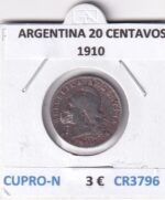 CR3796 MONEDA ARGENTINA 20 CENTAVOS 1910 CURPONIQUEL