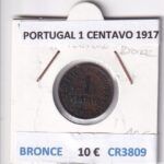 CR3809 MONEDA PORTUGAL 1 CENTAVO 1917 BRONCE