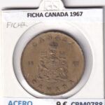 CRM0788 FICHA CANADA ESCUDO DE ARMAS 1967 ACERO