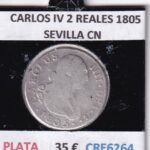 CRE6264 MONEDA ESPAÑA CARLOS IV 2 REALES 1805 SEVILLA CN PLATA