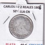 CRE6268 MONEDA ESPAÑA CARLOS IV 2 REALES 1806 SEVILLA CN PLATA