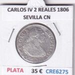 CRE6275 MONEDA ESPAÑA CARLOS IV 2 REALES 1805 SEVILLA CN PLATA