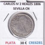 CRE6281 MONEDA ESPAÑA CARLOS IV 2 REALES 1806 SEVILLA CN PLATA