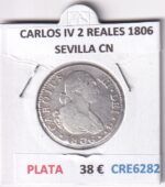 CRE6282 MONEDA ESPAÑA CARLOS IV 2 REALES 1806 SEVILLA CN PLATA