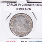 CRE6287 MONEDA ESPAÑA CARLOS IV 2 REALES 1806 SEVILLA CN PLATA