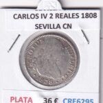 CRE6295 MONEDA ESPAÑA CARLOS IV 2 REALES 1808 SEVILLA CN PLATA