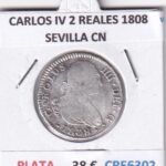 CRE6302 MONEDA ESPAÑA CARLOS IV 2 REALES 1808 SEVILLA CN PLATA